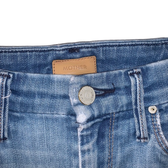 Mother Light Blue Looker Ankle Fray Jeans Size 25 Made In USA - Picture 4 of 9